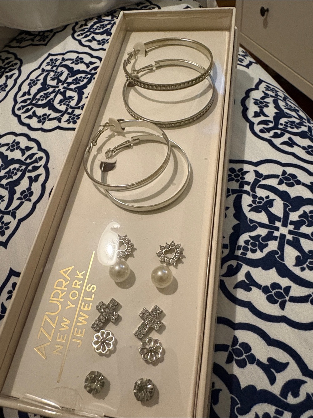 Silver Hoop & Stud Earring Set - Silver